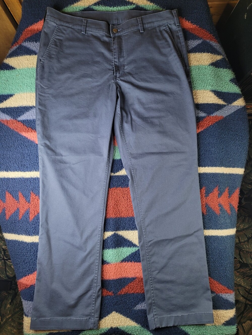 Duluth Trading Co 40 Grit Pants Mens 38x31 Slim Fit Blue Chino Casual Workwear